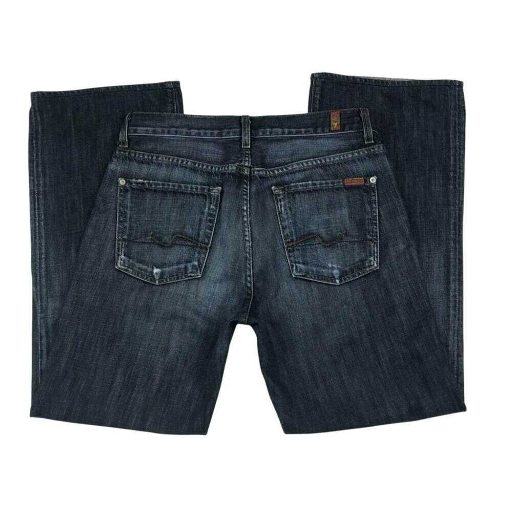 7 For All Mankind Mens RELAXED Jeans Dark Wash Button-Fly Straight Leg 31 - Picture 3 of 13